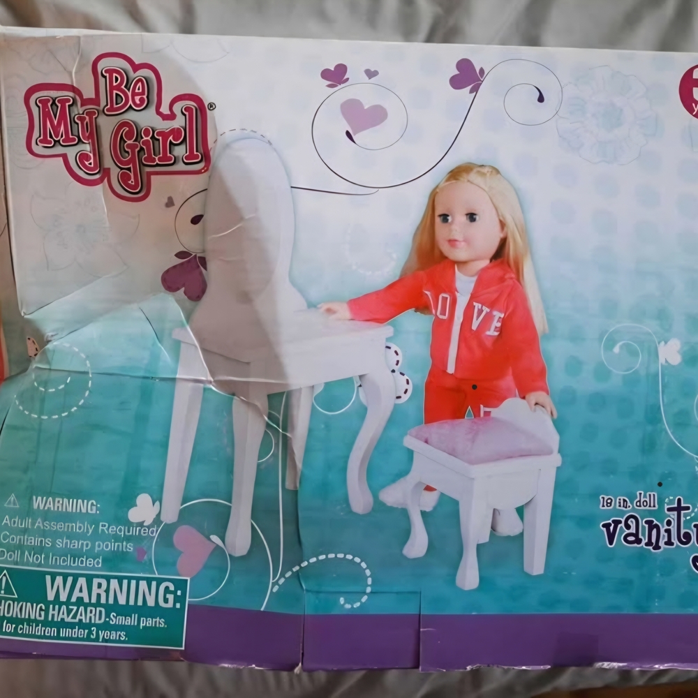 Vanity Set with Doll - White